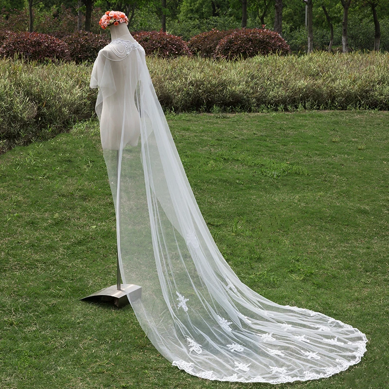 Бисероплетение Свадебная Фата 3 м Часовня Поезд Свадебное Аппликация 2016 Свадьбу