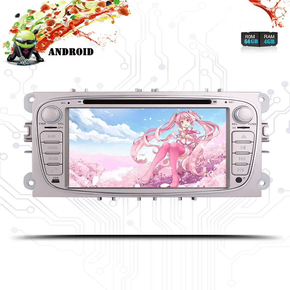 Android 9 0 HD 1024*600 автомобильный dvd-плеер радио для FORD/Focus/S-MAX/Mondeo/C-MAX 3/4G WIFI GPS навигация