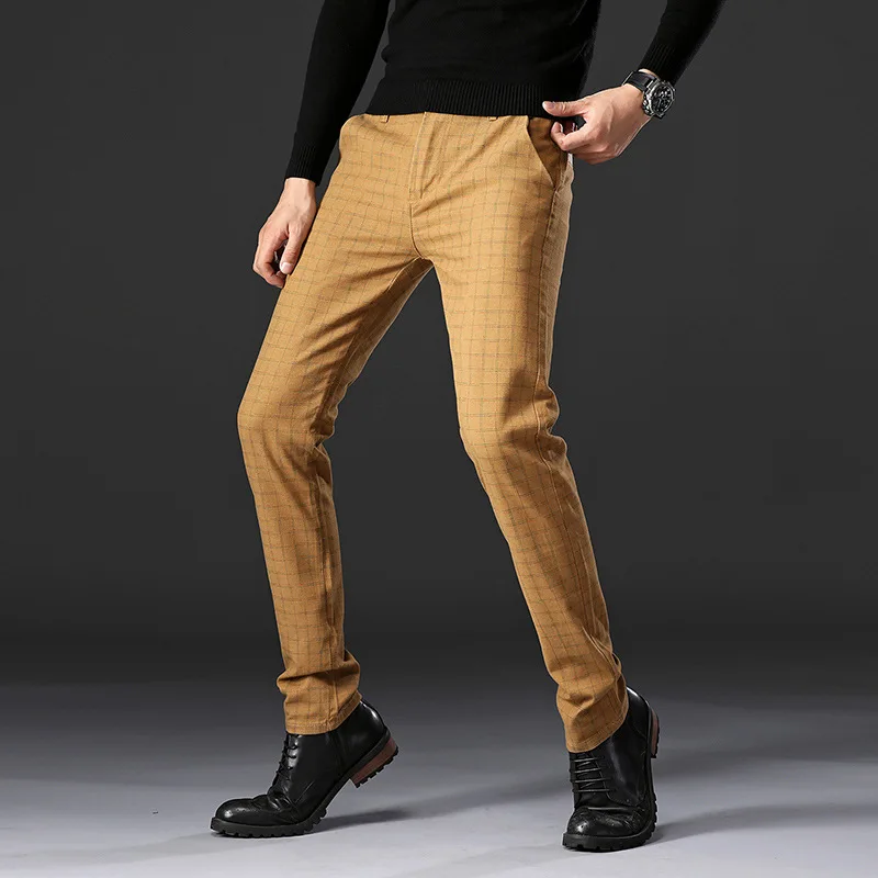 Мужская одежда Новинка осени 2019 мужские Стрейчевые повседневные брюки цвета