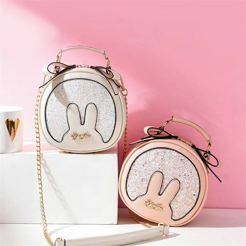 

LANVERA brand women solid cute totes mini chains rivet circular handbag hotsale evening purse crossbody shoulder messenger bags