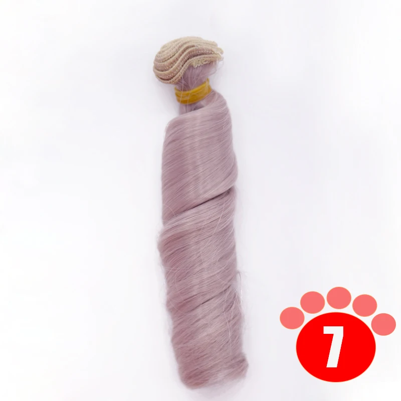 colour 7 Msiredoll bjd парик 1 шт. 15*100 см волосы куклы для 1/3 1/4 1/6 1/12 вьющиеся кукольные волосы bjd парик diy - Цвет: colour 7