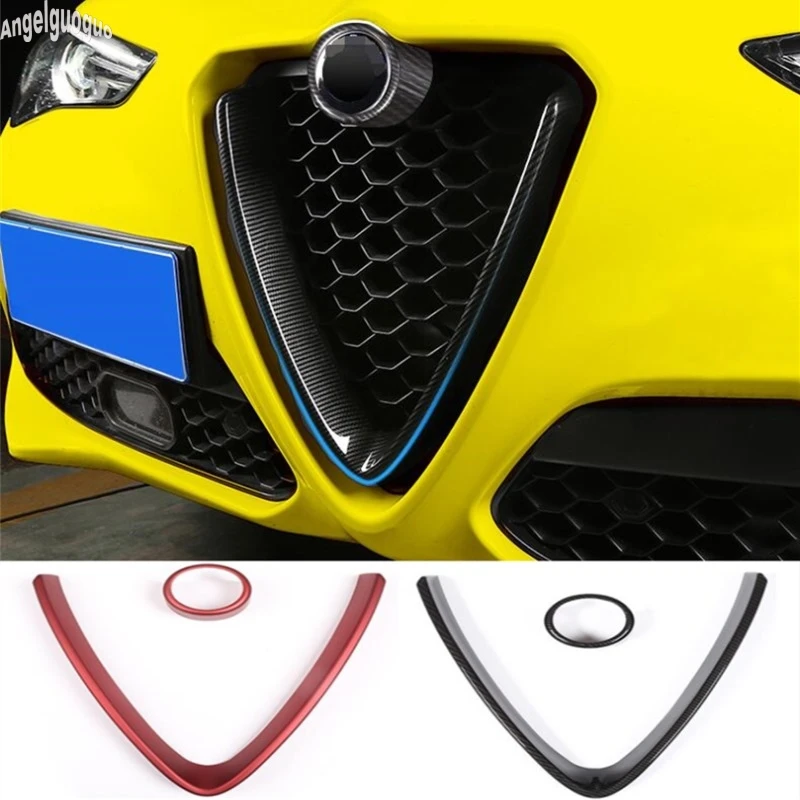 Решетки для головки автомобиля Alfa Romeo Giulia красные или из углеродного волокна V