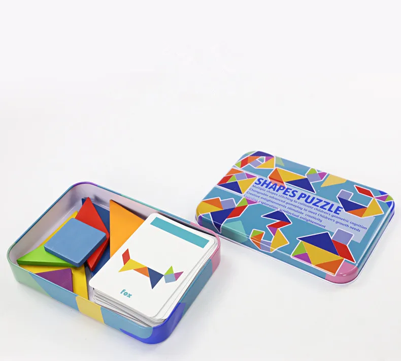 Детские образовательные игрушки блоки деревянные Обучающие Tangram строительные