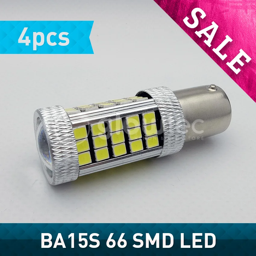 

4pcs 1156 P21W 2835 66SMD GLOWTEC Chips Canbus No Error 66 smd Car LED Rear Reversing Tail Light Bulb GLOWTEC