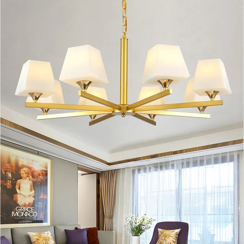 Роскошная золотая подвесная люстра металлическая среднего века светильник для