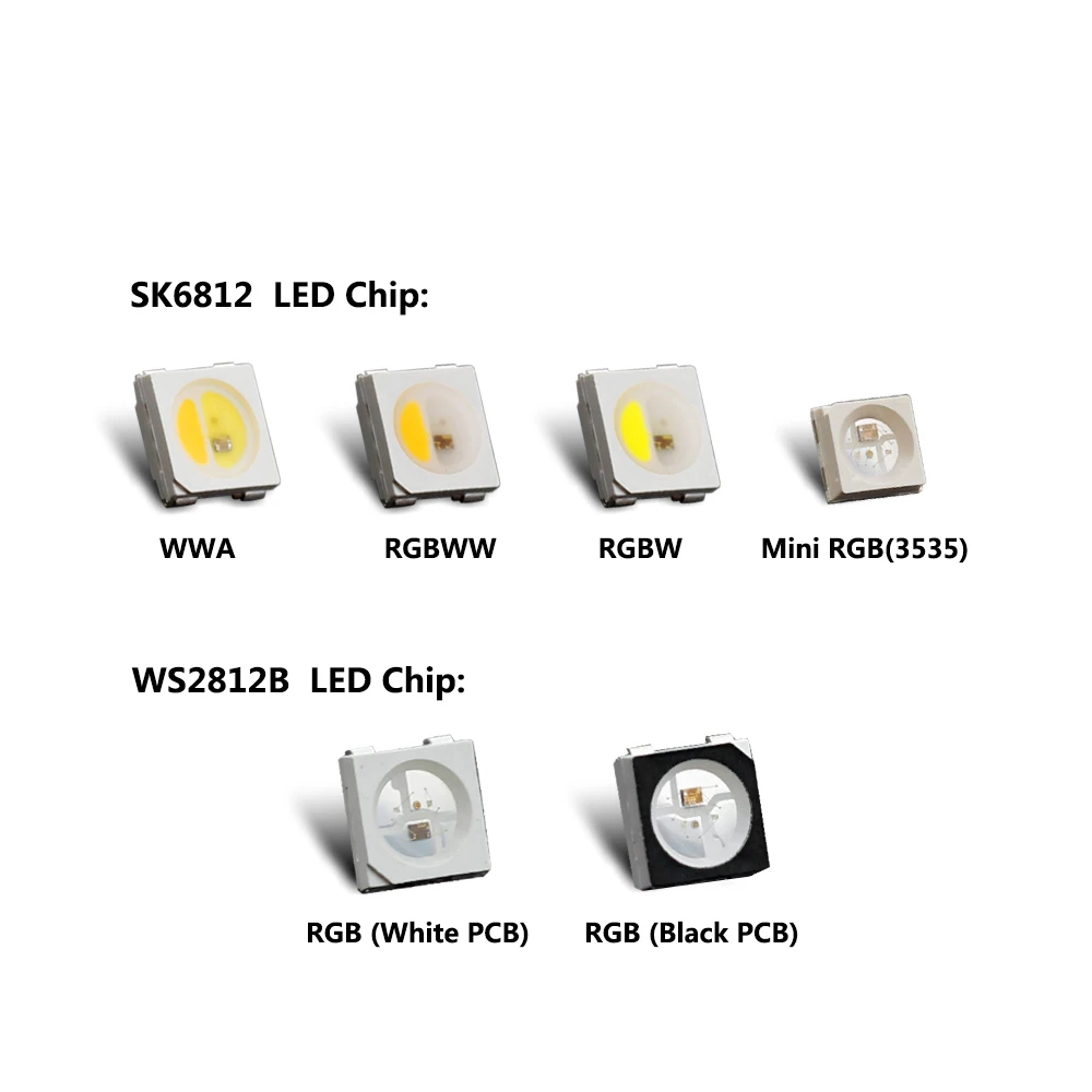 WS2812B SK6812 RGB RGBW RGBWW WWA 5050 3535 светодиодный чип 10~ 1000 шт. DC5V встроенный IC DIY светодиодный чип