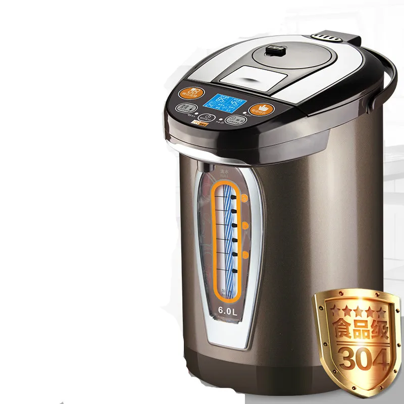 Электрическая бутылка для горячей воды Изолированная 6л бытовой чайник из