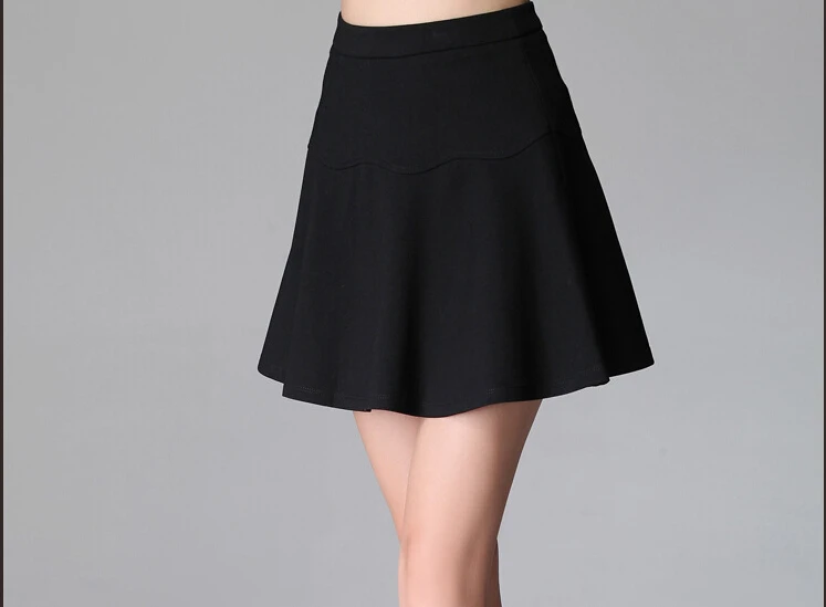 

customize 2015 Spring Summer Women Plus Size Roman Cloth splicing pleated simple A line Skirt elegant all match mini Skirts 42cm