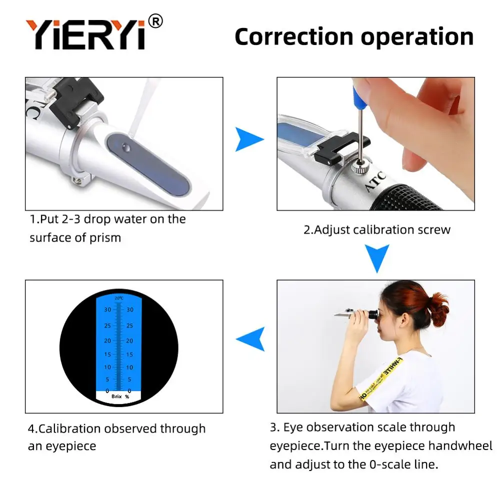 Yieryi Brix 0 32 рефрактометр Ror сахар пиво 32% Ручной ATC оптический измерительный прибор