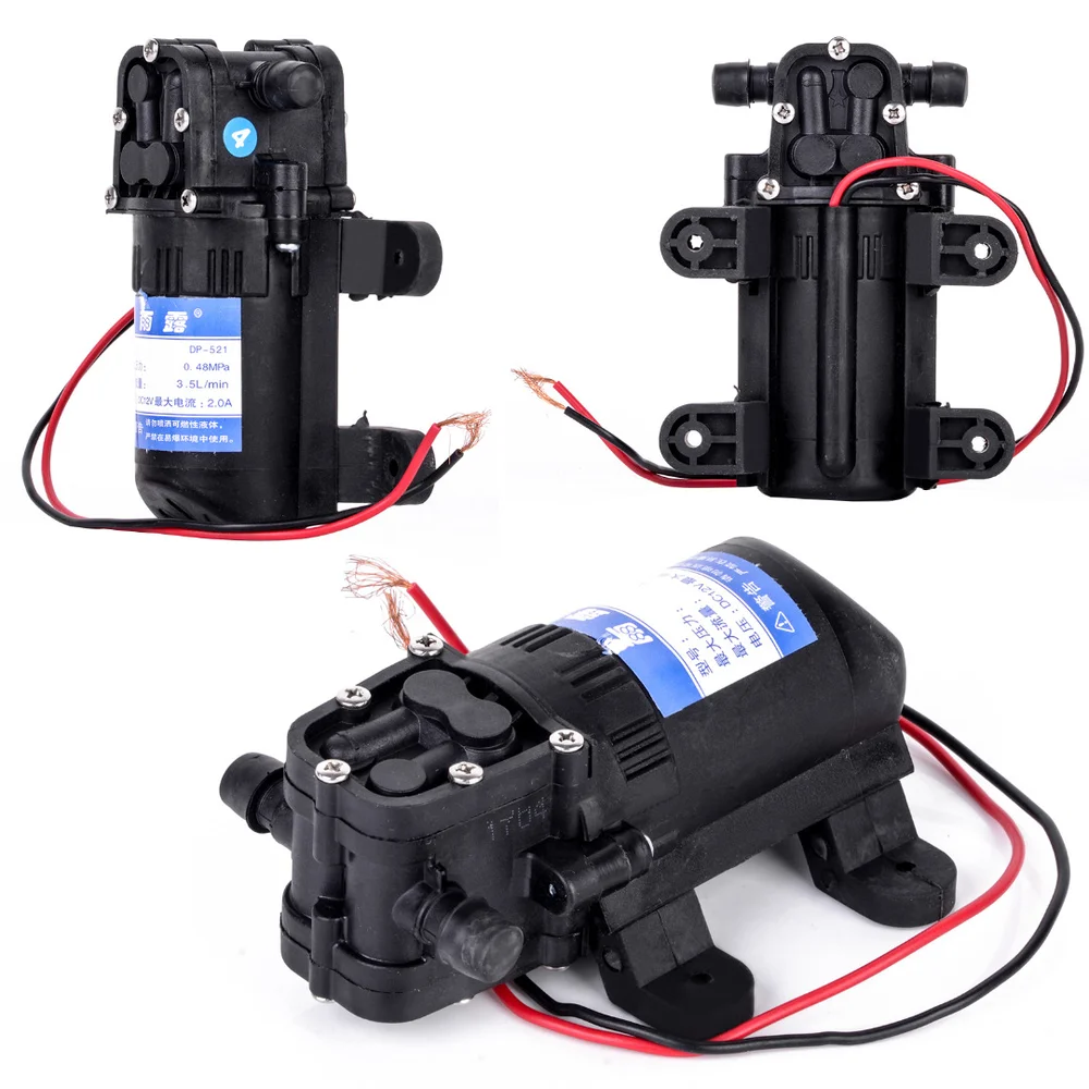 1 шт. DC 12V черный водяной насос 70 PSI сельскохозяйственный электрический мембранный