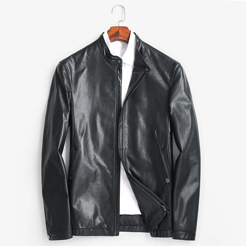 Козья кожа Для мужчин корейский тонкий стенд воротник молодежи Повседневное