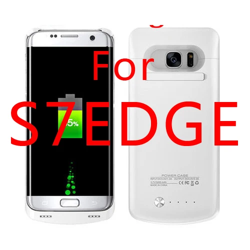S7 edge White 5200 мАч портативный внешний аккумулятор запасное Внешнее зарядное устройство Зарядка батарея защитный чехол для samsung Galaxy S7 S7Edge - Цвет: S7 edge White