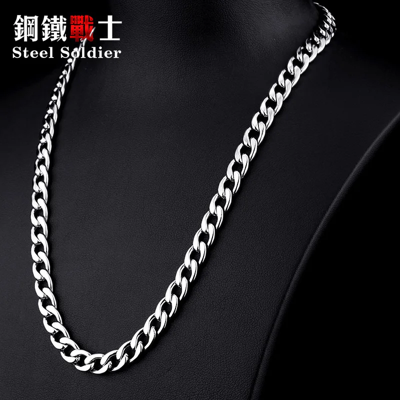 Мужская и женская цепочка из нержавеющей стали недорогое ожерелье с волнистой