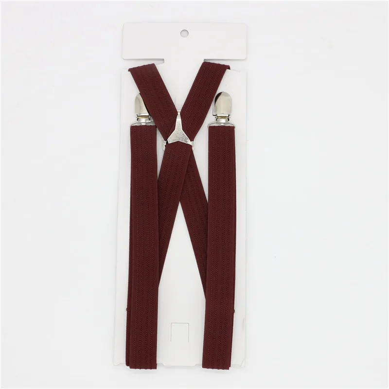 4 Clips Solid Men's Suspenders 2.5cm Width Women's Pants With Adjustable Suspenders Triangle Metal Cross