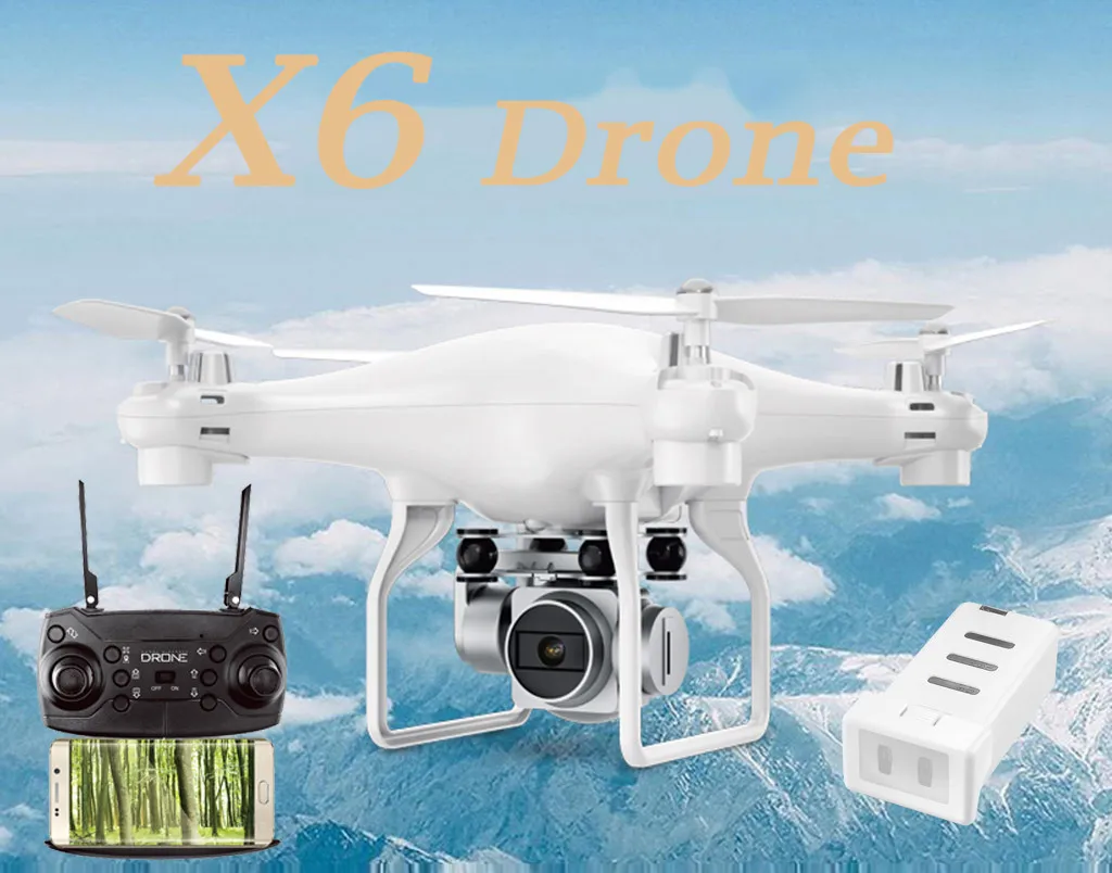 X6 Дрон 2,4G Wifi FPV широкоугольный 5MP 1080P камера большой емкости RC зарядное устройство для квадрокоптера профессиональные беспилотники с камерой HD