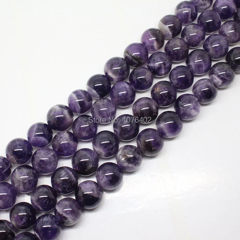 Мини. Заказ составляет $7! 8-12 мм Натуральная полоска собачий зуб аметисты круглые