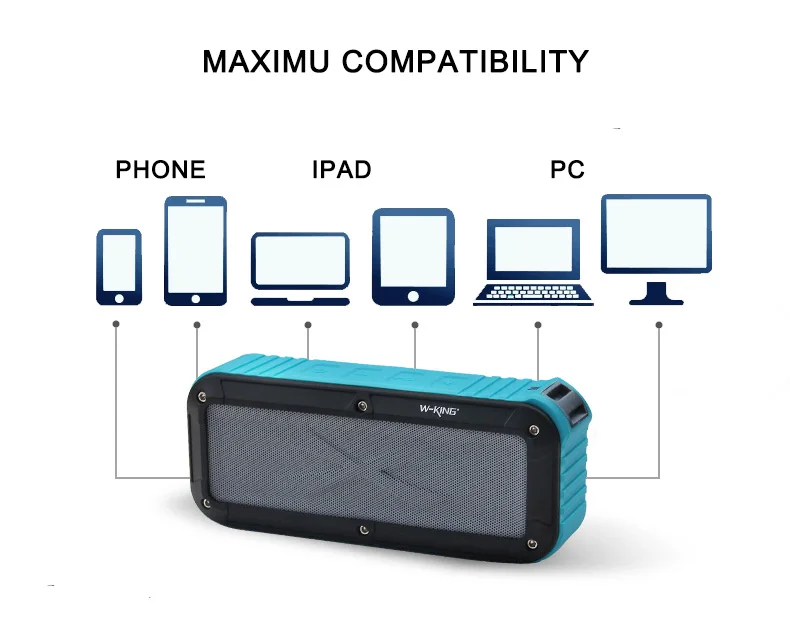 W-king S20 динамик s Портативный водонепроницаемый Bluetooth динамик Душ Мини беспроводной водонепроницаемый Bluetooth динамик fm-радио для iPhone