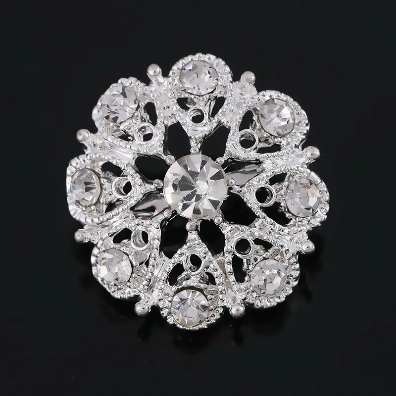 033silver Прямая с фабрики, различные дизайны, кристалл, Маленький милый цветок, украшенный бисером, брошь, булавки для женщин или свадебных букетов, сделай сам, булавки - Окраска металла: 033silver