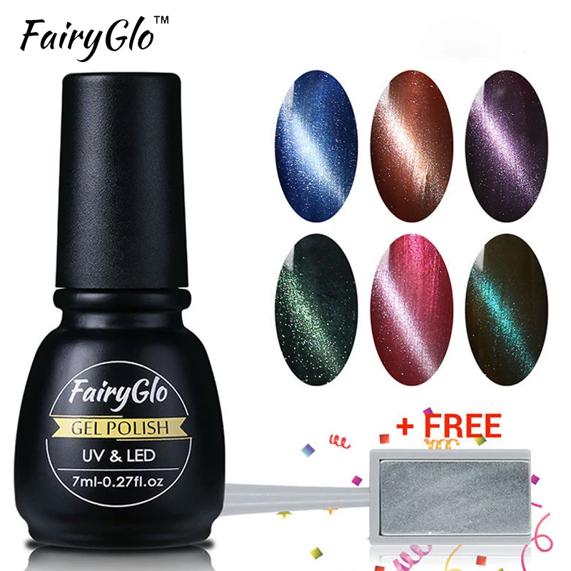 

FairyGlo для ногтей набор для приготовления чая 1 шт. магниты палка + 6 шт. Гелевый лак для ногтей кошачий глаз комплекты загадочный гель-лаки био-...