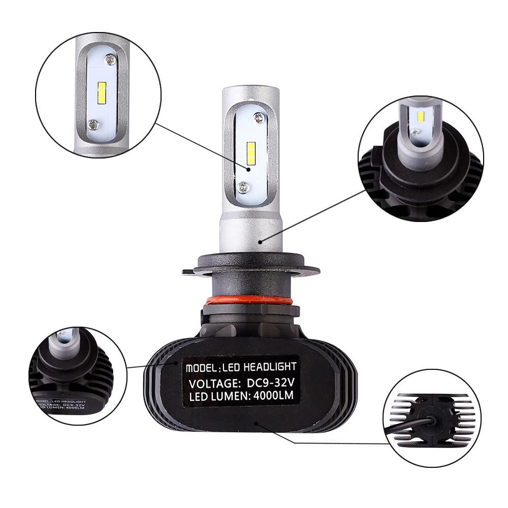 2 шт. авто Led H7 фара 9005 9006 HB3 HB4 головная лампа H4 Hi Lo автомобильная 6500K CSP чип 50 Вт 8000lm