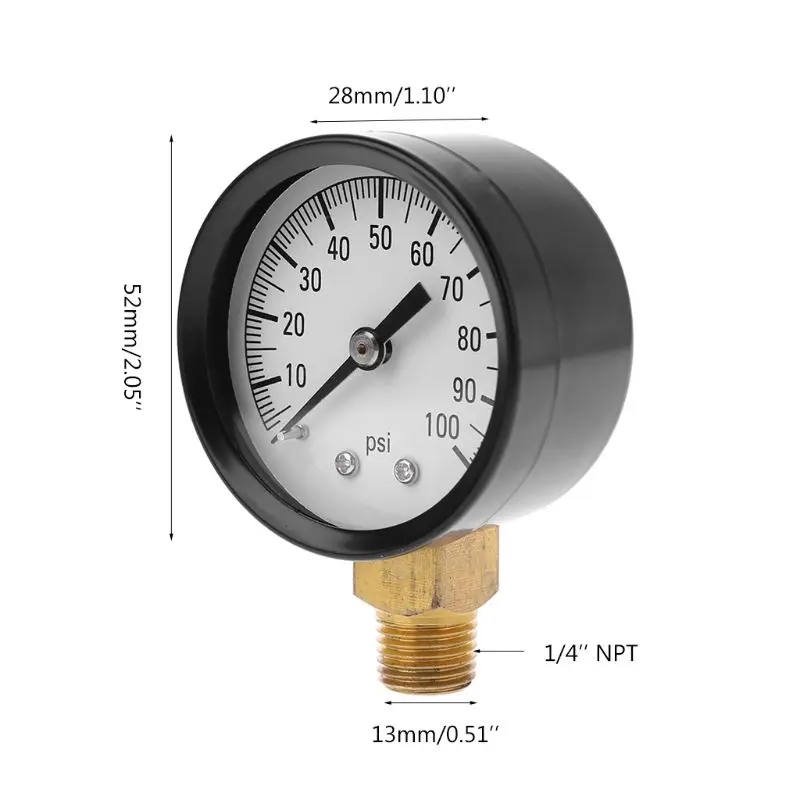 0-100 PSI 1/4 &quotколодец насос бассейн спа фильтр датчик давления воды низкое