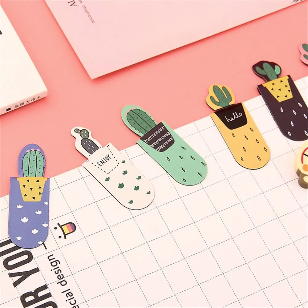 3 шт. милые кактус магнитные закладки Kawaii Канцтовары креативные бумажные