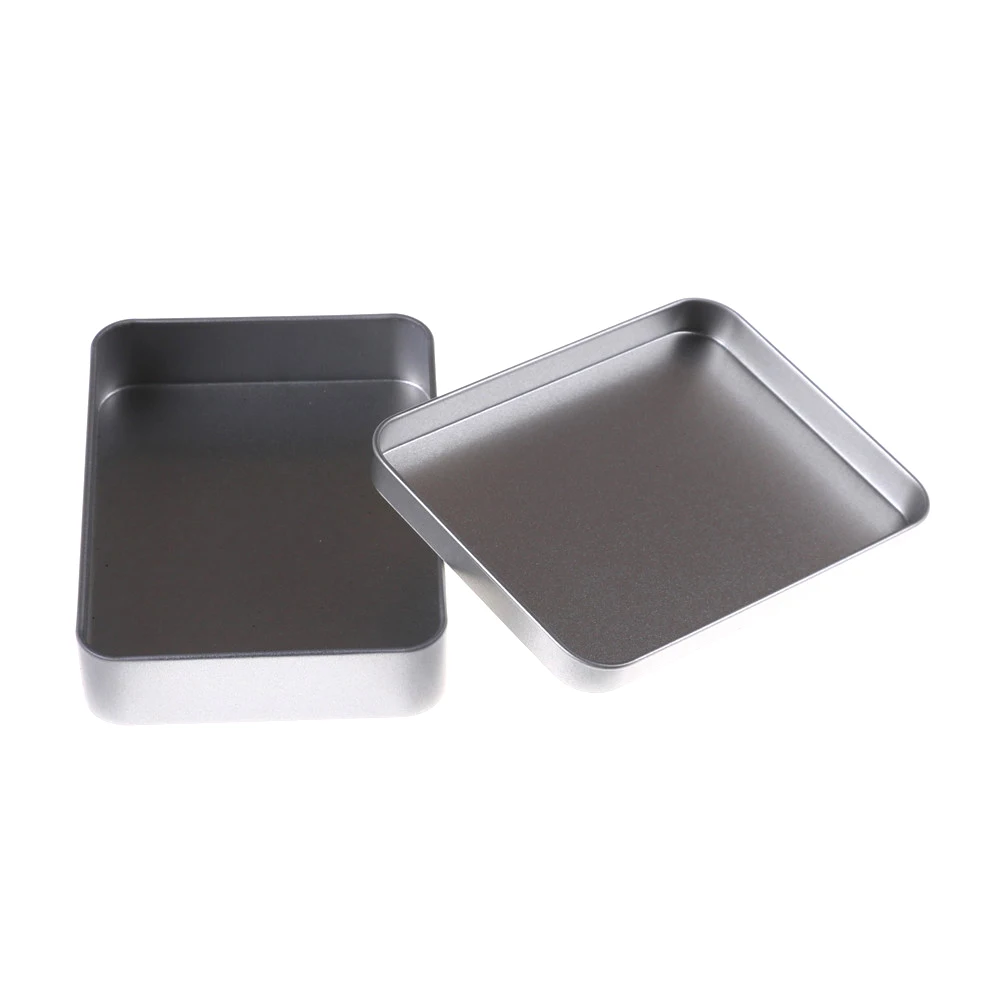 1pcs Small Empty Storage Box Silver Flip Metal Tin Case Organizer For Money Coin Keys Luxurious Tool | Инструменты