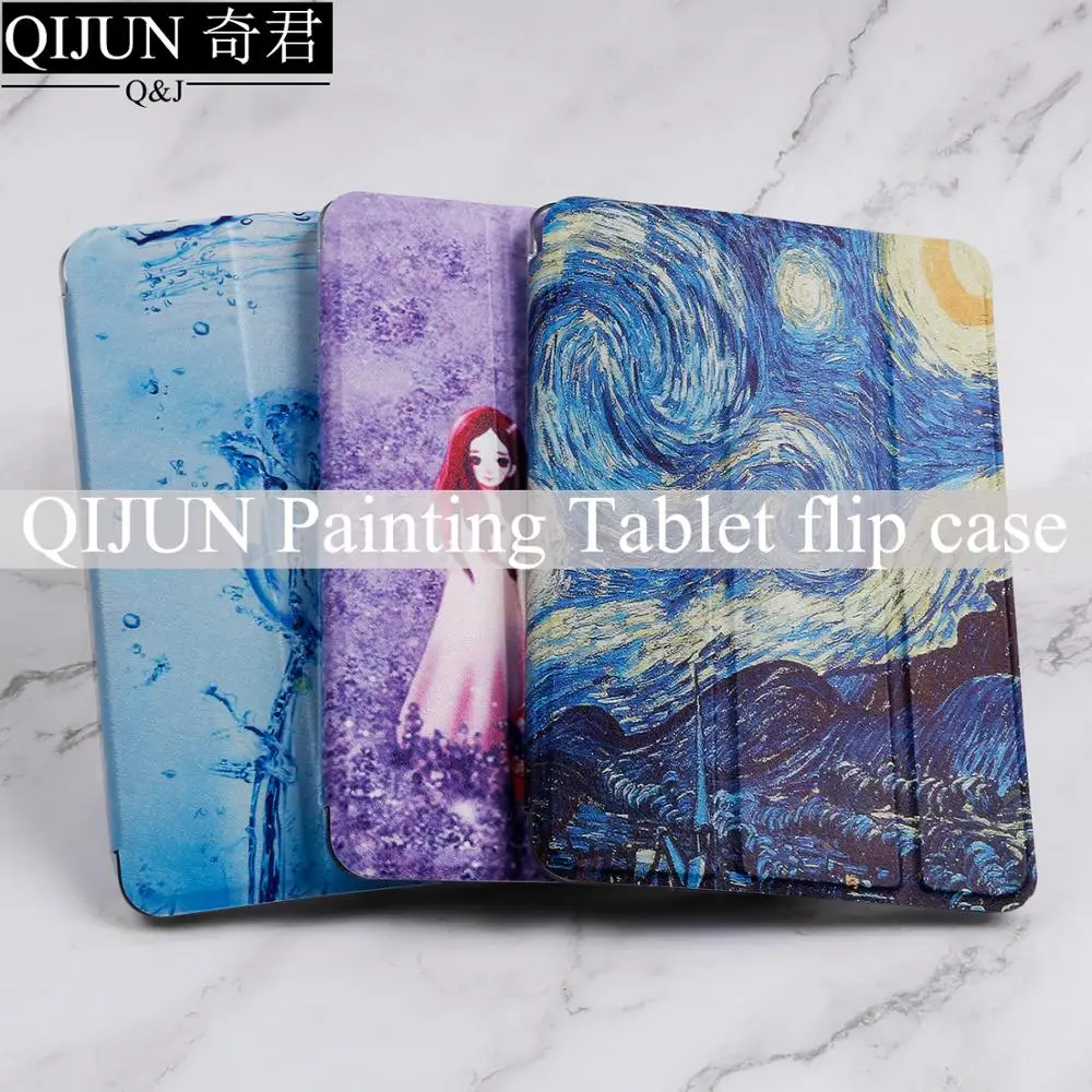 QIJUN мультфильм флип чехол для Galaxy Tab A 10 1 2016 Smart wake Sleep fundas складной Стенд Обложка с