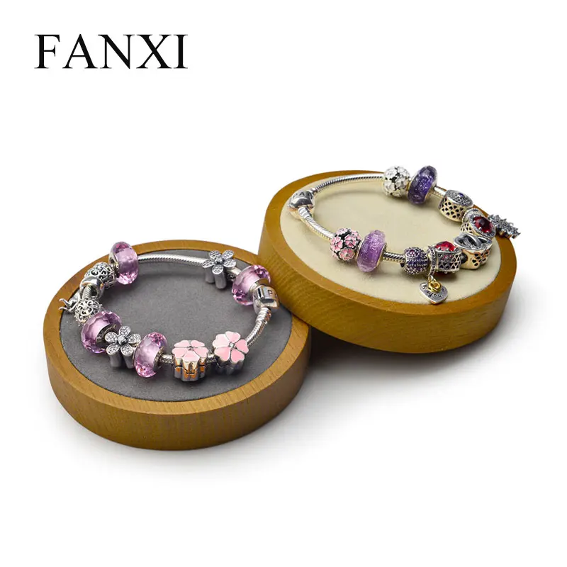 FANXI крем-белый и темно-серый твердый деревянная витрина для украшений стенд