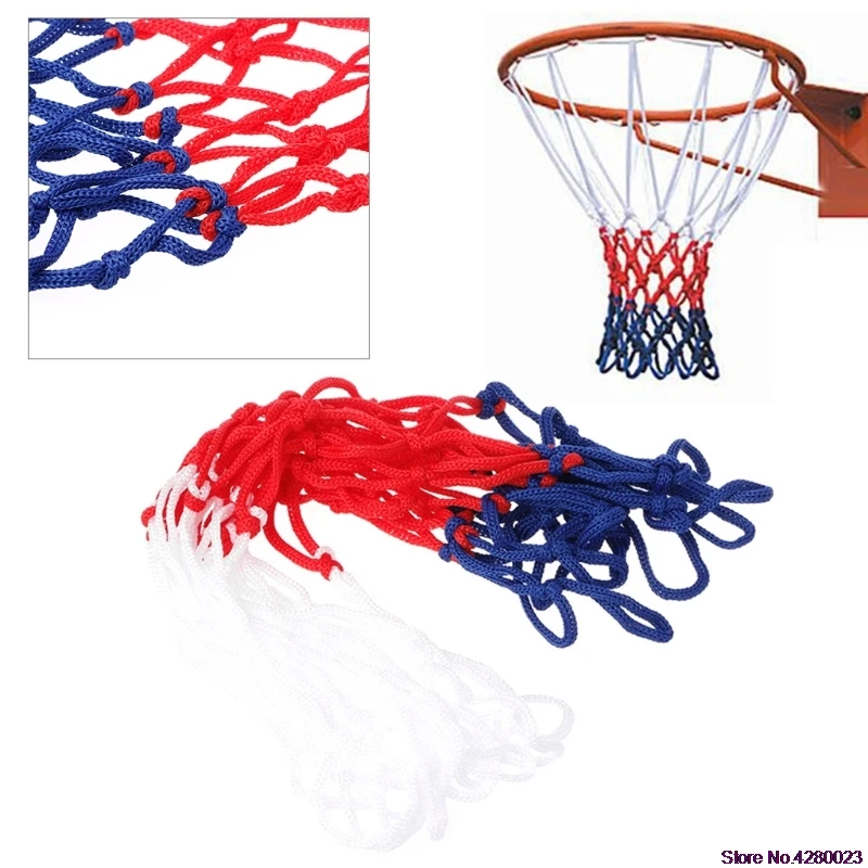 

2022 New Universal 5mm Red White Blue Basketball Net Nylon Hoop Goal Rim Mesh