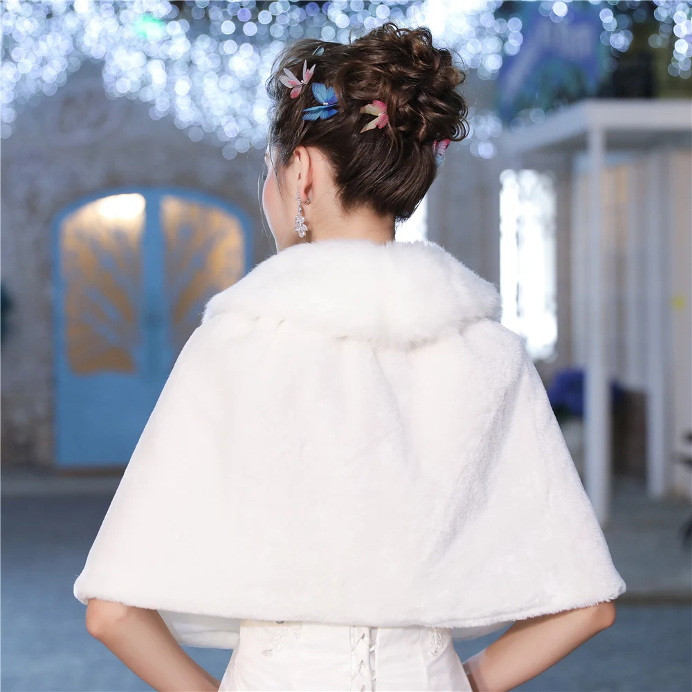 Модная женская теплая накидка из искусственного меха, короткая накидка для невесты, свадьбы, подружек невесты, накидка, зимняя куртка на шнуровке, болеро ручной работы