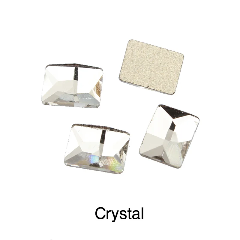 Crystal 30 шт цветные прямоугольные Стразы для ногтей с плоской обратной стороной, украшения для ногтей, Хрустальные стеклянные камни, маникюрные 3D блестящие стразы, драгоценные камни - Цвет: Crystal