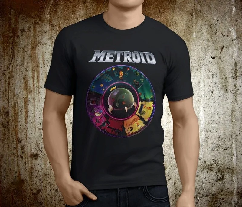100% хлопок мастер Семья Топ Tee Экипаж шеи Для мужчин Новые популярные Метроид