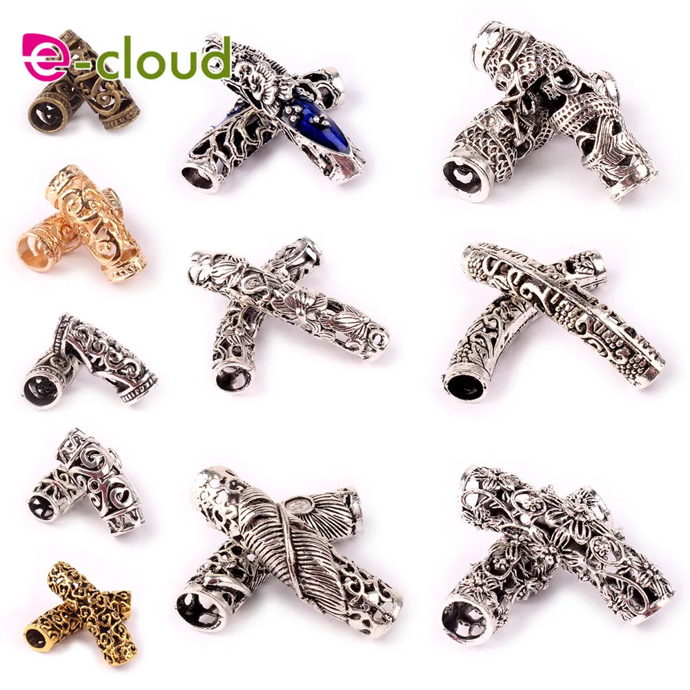 

5Pcs/Lot Silvery Dreadlock Beads Different 11 Style 7Mm And 8Mm Hole Braid Cuffs Clip Beads Unadjustable Hair Rings