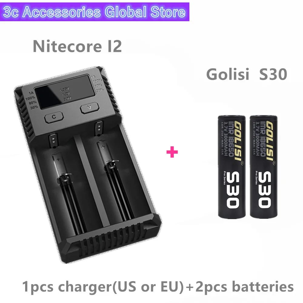Golisi 2 шт. S30 IMR 18650 3000 мАч макс. 35A E-CIG перезаряжаемая батарея для вейпа с Nitecore Новое I2