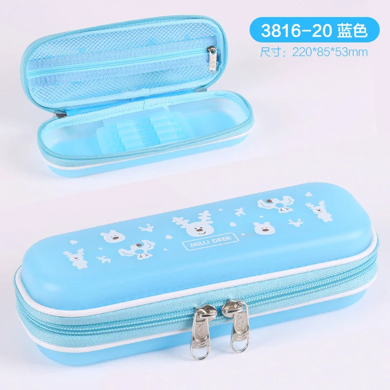 3816-20 sky blue Большой Ёмкость Карандаш Чехол PE Материал защита от ударов при падении Водонепроницаемый светильник Ручка сумки для подарок для детей и студентов канцелярские принадлежности, школьные принадлежности - Цвет: 3816-20 sky blue