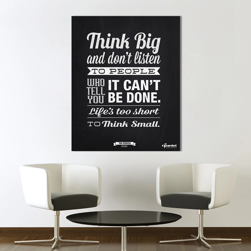 HDARTISAN холст искусство стены картины для гостиной цитаты думайте большой и не