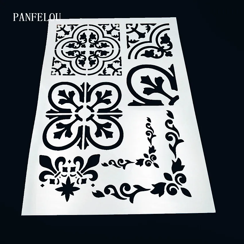 29.5*21cm Decorative pattern scrapbook stencils spray plastic mold shield DIY cake hollow Embellishment printing lace ruler |