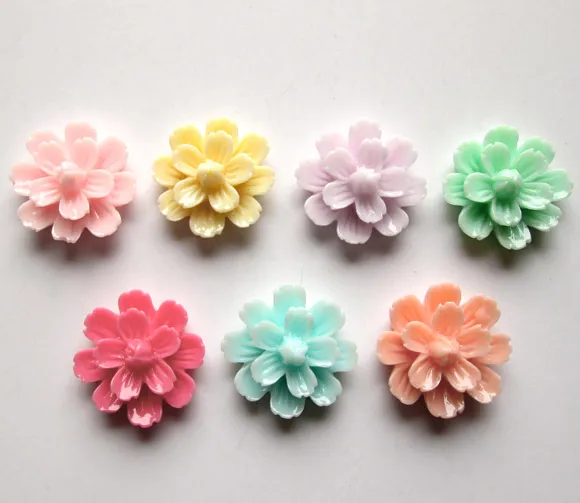 

30Pcs Mixed Resin Flower Decoration Crafts Flatback Cabochon Scrapbooking Embellishments Beads Diy Accessories