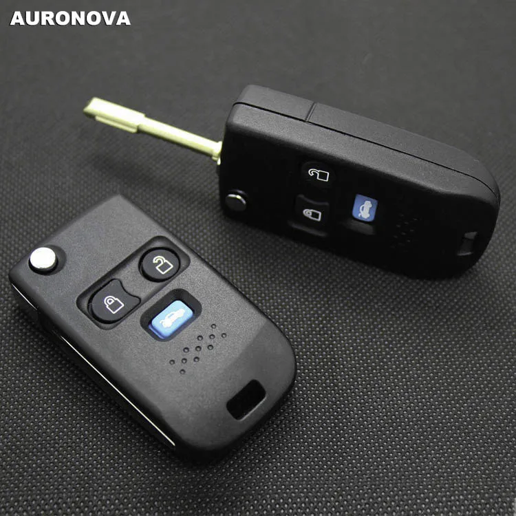 AURONOVA новый обновленный Складной Корпус ключа для Ford Kuga F150 F750 2 + 1 голубые кнопки