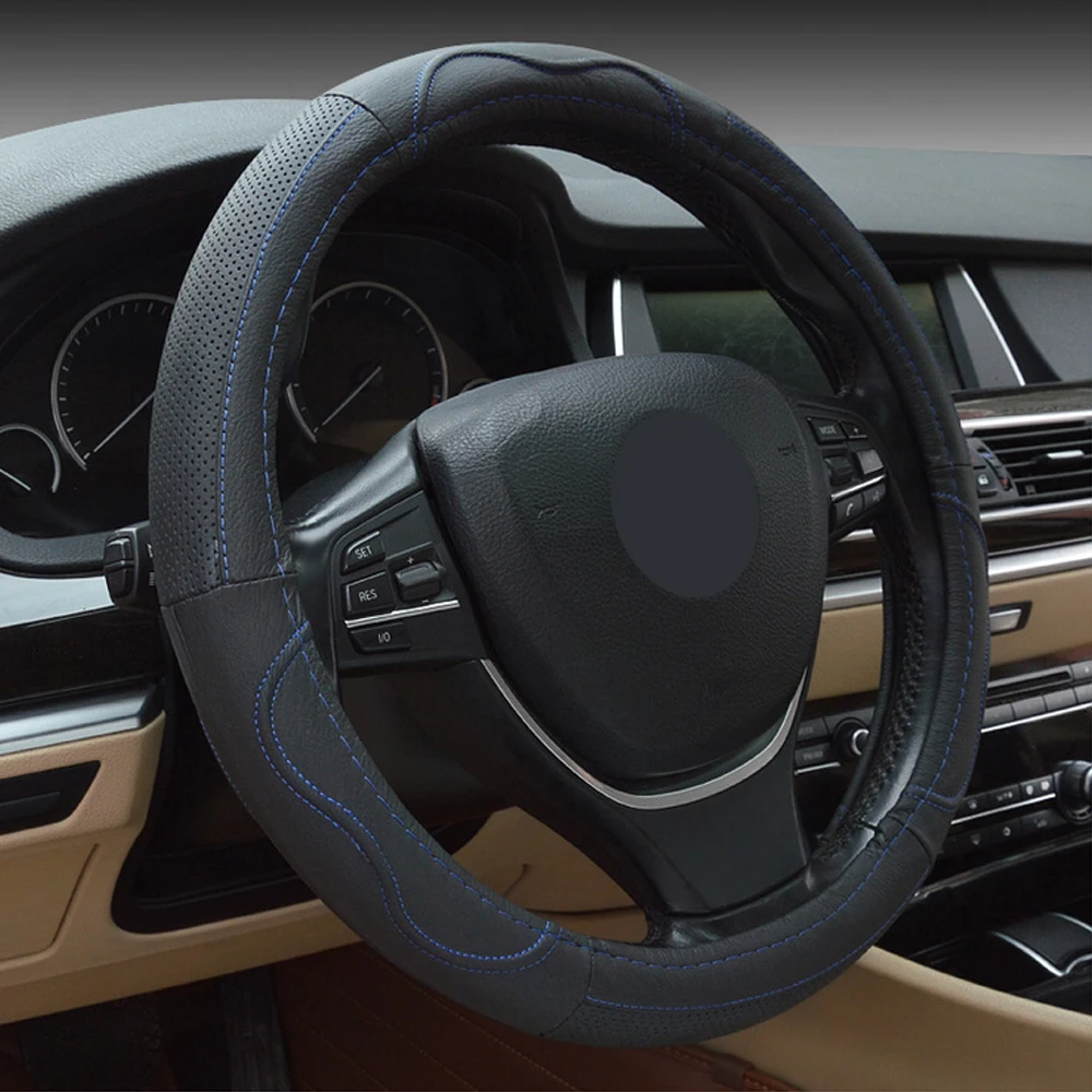 Универсальные чехлы из натуральной кожи для руля размер M 37 см 38 подходят