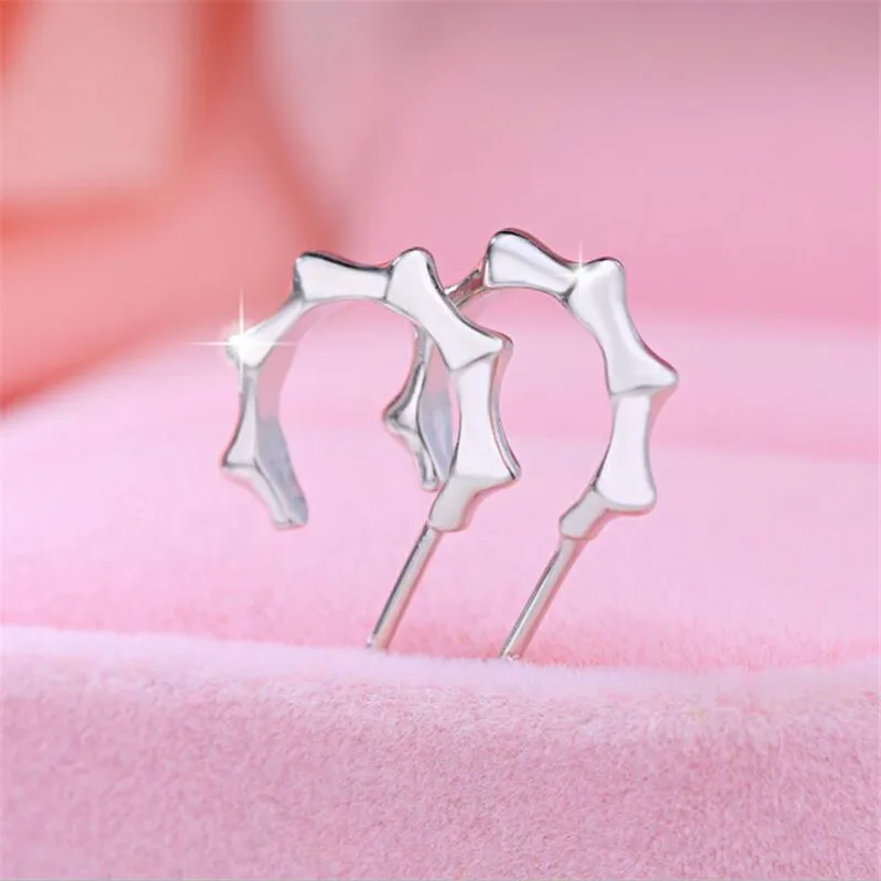 Beautiful New Exquisite Simple Fashion Jewelry 925 Sterling Silver Personality Bamboo Hypoallergenic Stud Earrings E188 | Украшения и