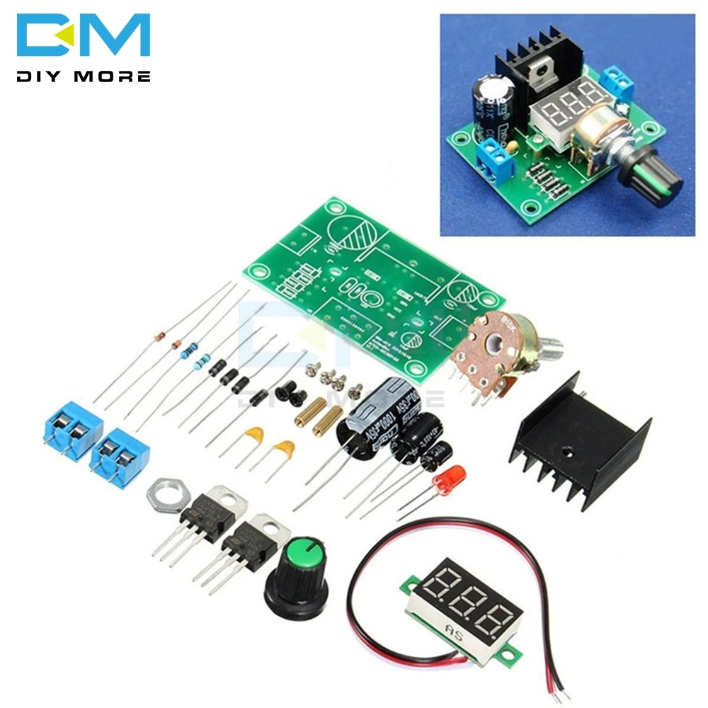 LM317 светодиодный дисплей, регулируемый регулятор напряжения, модуль платы питания, большой дизайн, выпускной