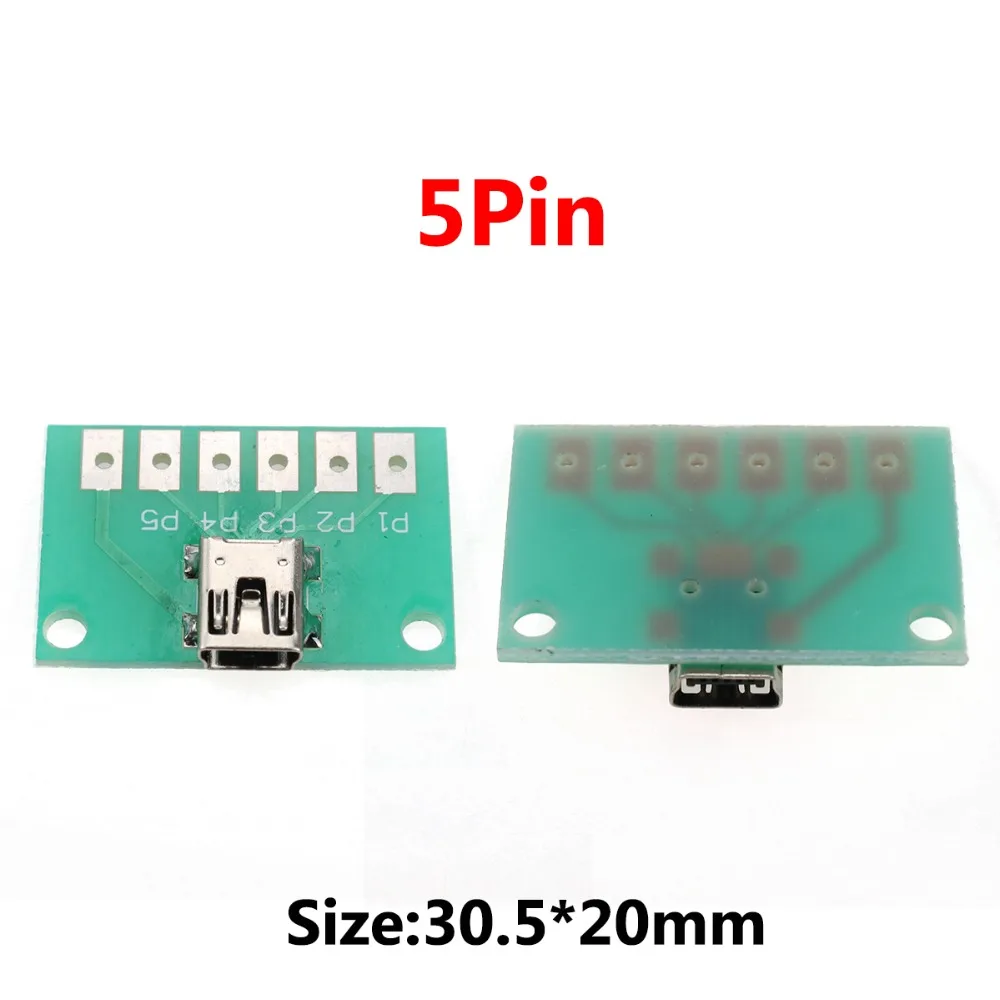 JCD 5 шт./лот мини/микро USB SMD DIP адаптер гнездовой разъем Модульная плата панель