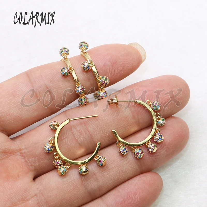 4 Pairs Wholesale jewelry crystal earrings High quality zircon simple Gift for lady 5575 | Украшения и аксессуары