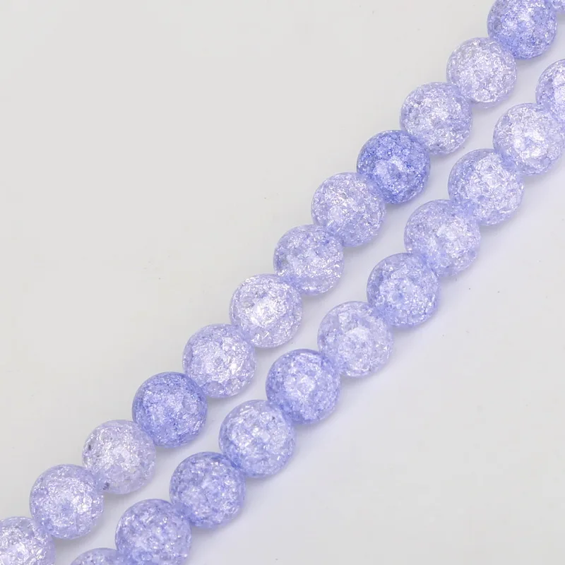 AAA высококачественные треснувшие стеклянные бусины светло-фиолетовые
