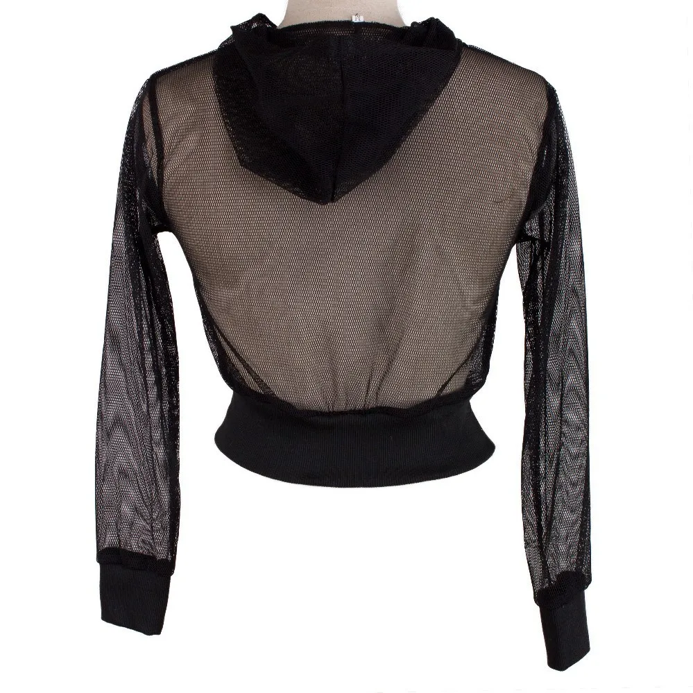 Heroprose-Женские тонкие сетчатые короткие куртки верхняя одежда в стиле хип-хоп с