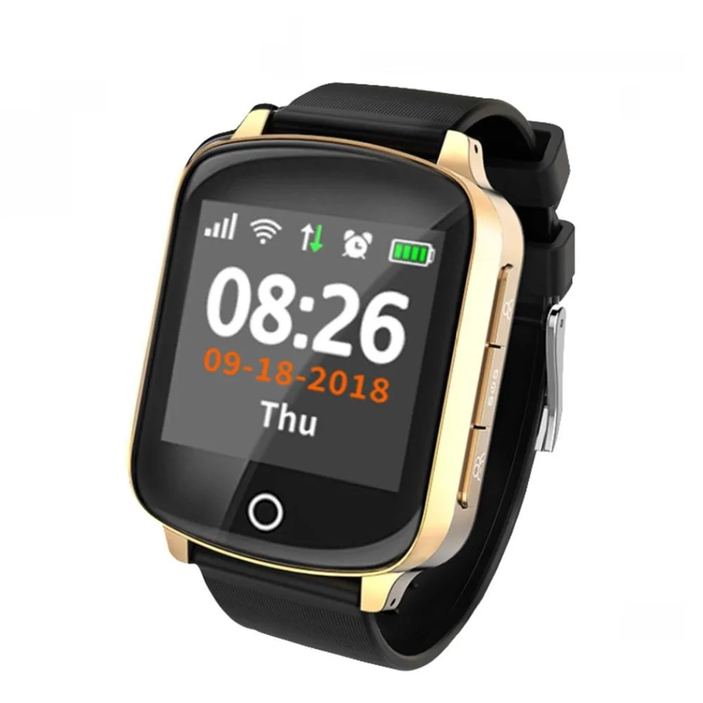 D200 Gold D200 Wifi gps трекер локатор Смарт часы для пожилых женщин мужчин Smartwatch с SOS вызова сердечного ритма кровяное давление pk D100 - Цвет: D200 Gold