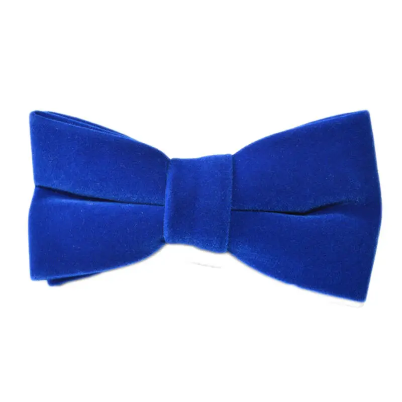Royal Blue Мужской бархатный большой однотонный галстук-бабочка для свадьбы Регулируемый предварительно завязанный Высококачественный галстук-бабочка YXTIE0501 - Цвет: Royal Blue