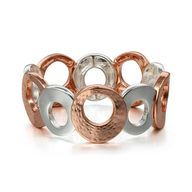 silver and rose gold Новые модные регулируемые браслеты в стиле панк, хип-хоп, браслет для мужчин и женщин, ювелирные браслеты - Окраска металла: silver and rose gold